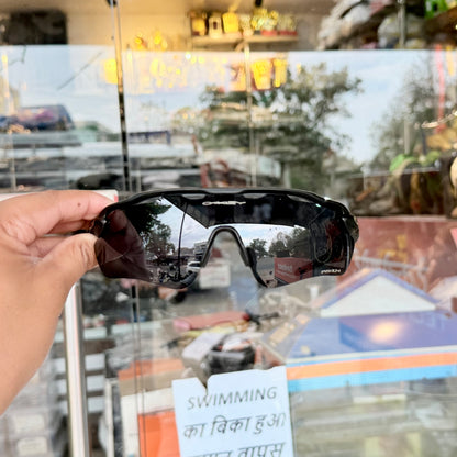 Radar All Black Premium Branded Stylish Sunglasses For Men & Women | 100% UV Protection Shades | Cricket Sports Cycling Driving Trekking & More