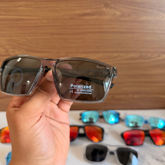 Nike Trans Black Polarised Premium Rectangle Frame Sports Sunglass with Free Sunglasses Cover