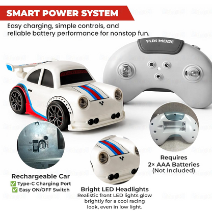 Mini RC Drift Car | 2.4G Remote Control Racing | 360° Drift & Stunt, LED Lights, Sound Effects, Follow Me Mode, Escape Mode, Sensor Control, Auto Demo | Gift for Boys & Girls