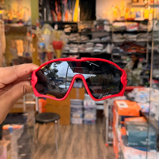 Jawbreaker Red-Black Premium Sports Sunglasses