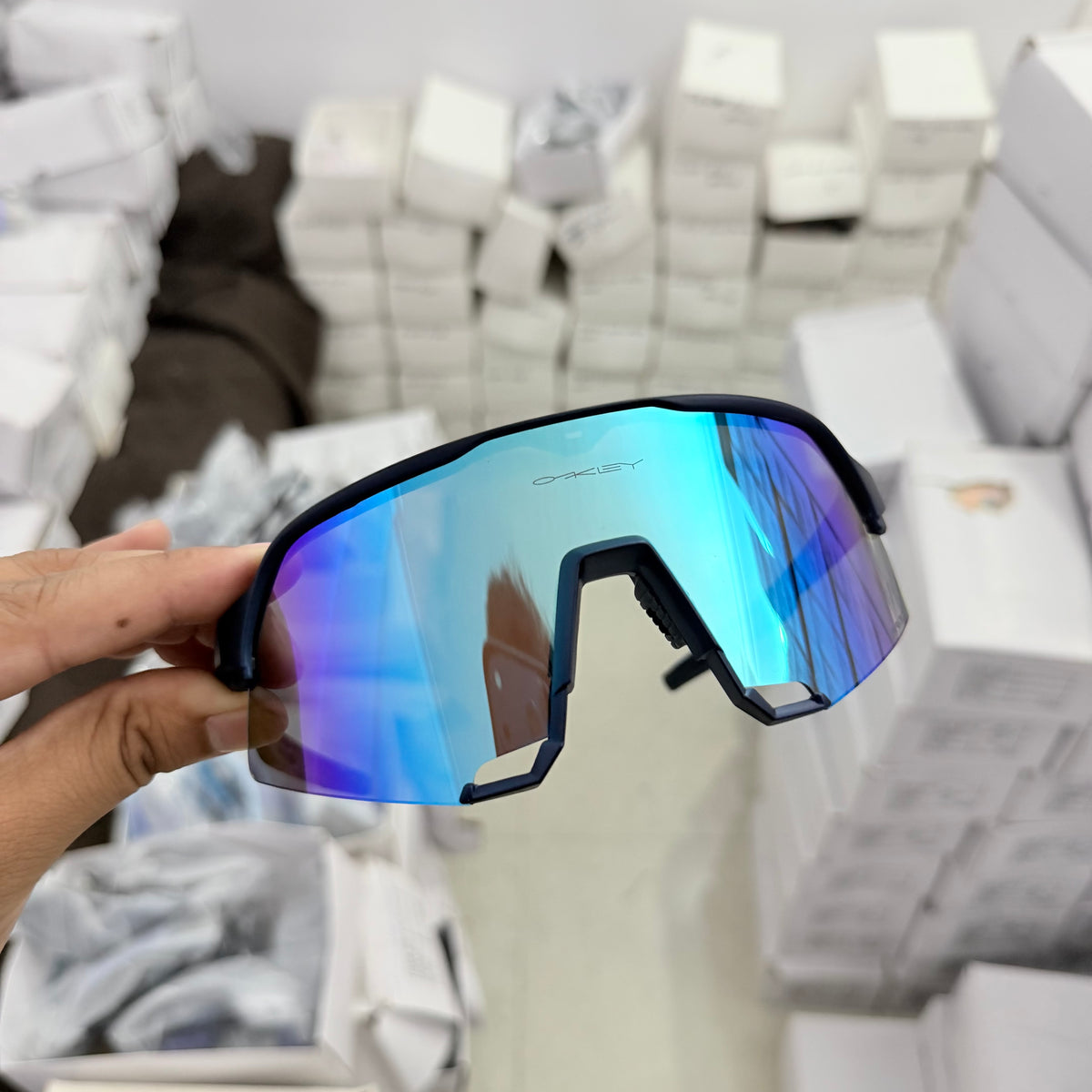 Arctic Prism X – Black Frame Blue Mirror Sports Sunglasses