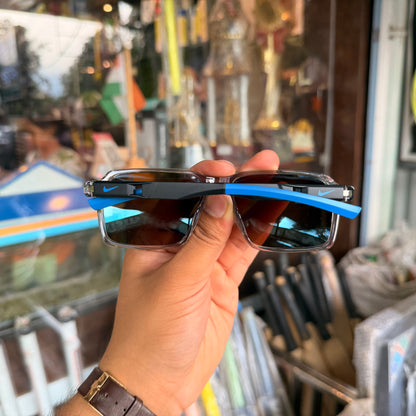 Nike Blue Polarised Premium Rectangle Frame Sports Sunglass with Free Sunglasses Cover