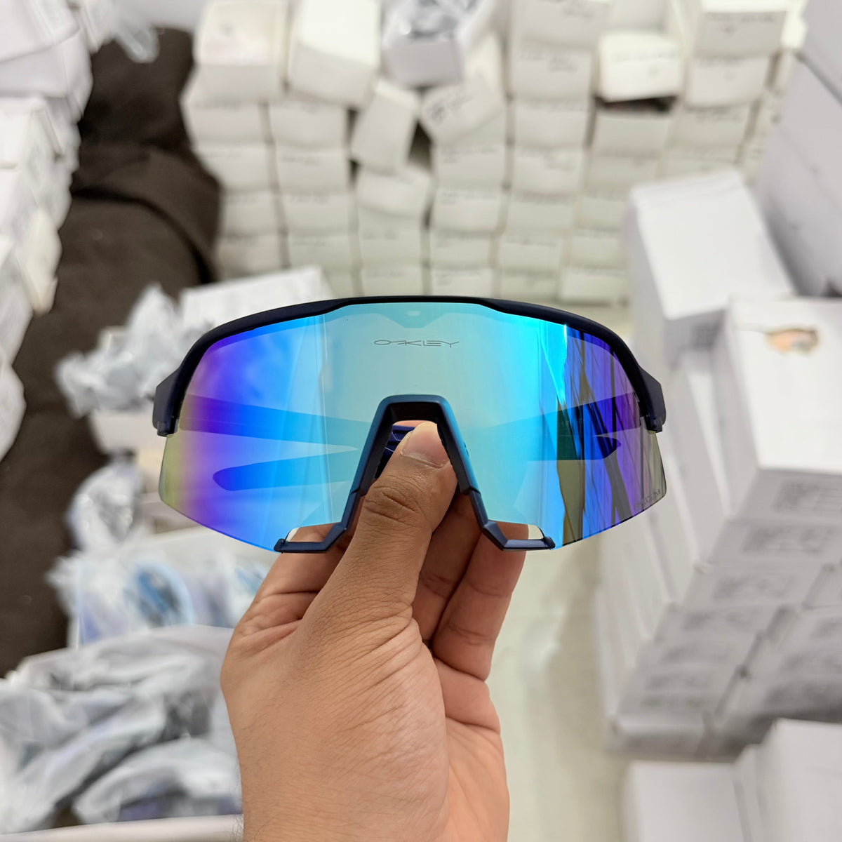 Arctic Prism X – Black Frame Blue Mirror Sports Sunglasses