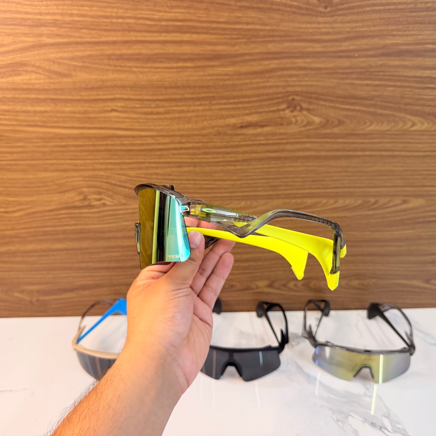 Stunt Wings Trans Merceury Yellow Rubber Grip Prizm Lens Premium Sports Sunglasses  | Comes With New Hyper Grip Technology | Non Foldable Straps | Highly Stable | Latest Collection
