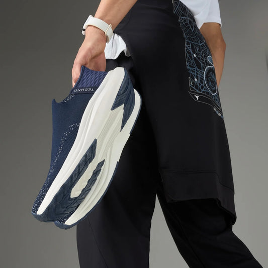Technosports Free-Hands Shoes with NITRO-LITE. Highly Comfortable Slip in Shoes. (Blue Colour)