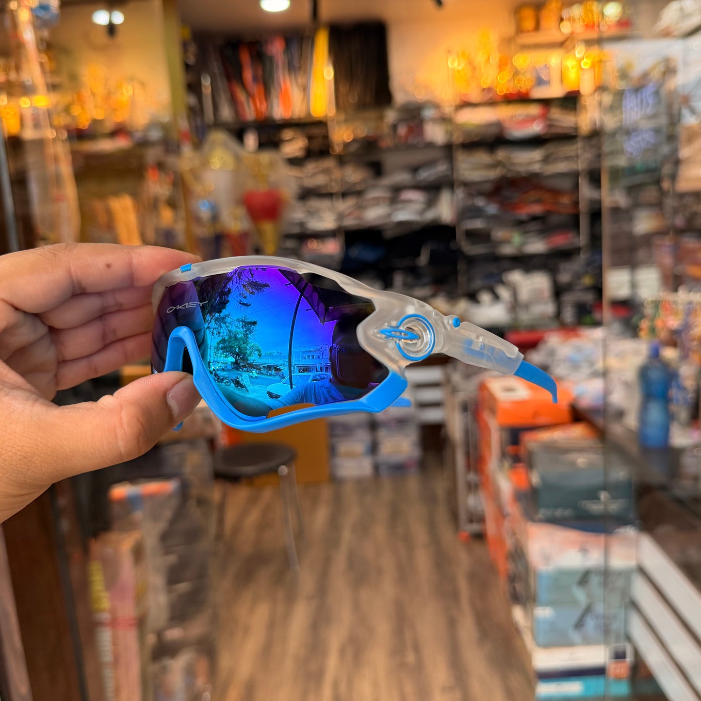 Jawbreaker Trans Blue Premium Sports Sunglasses