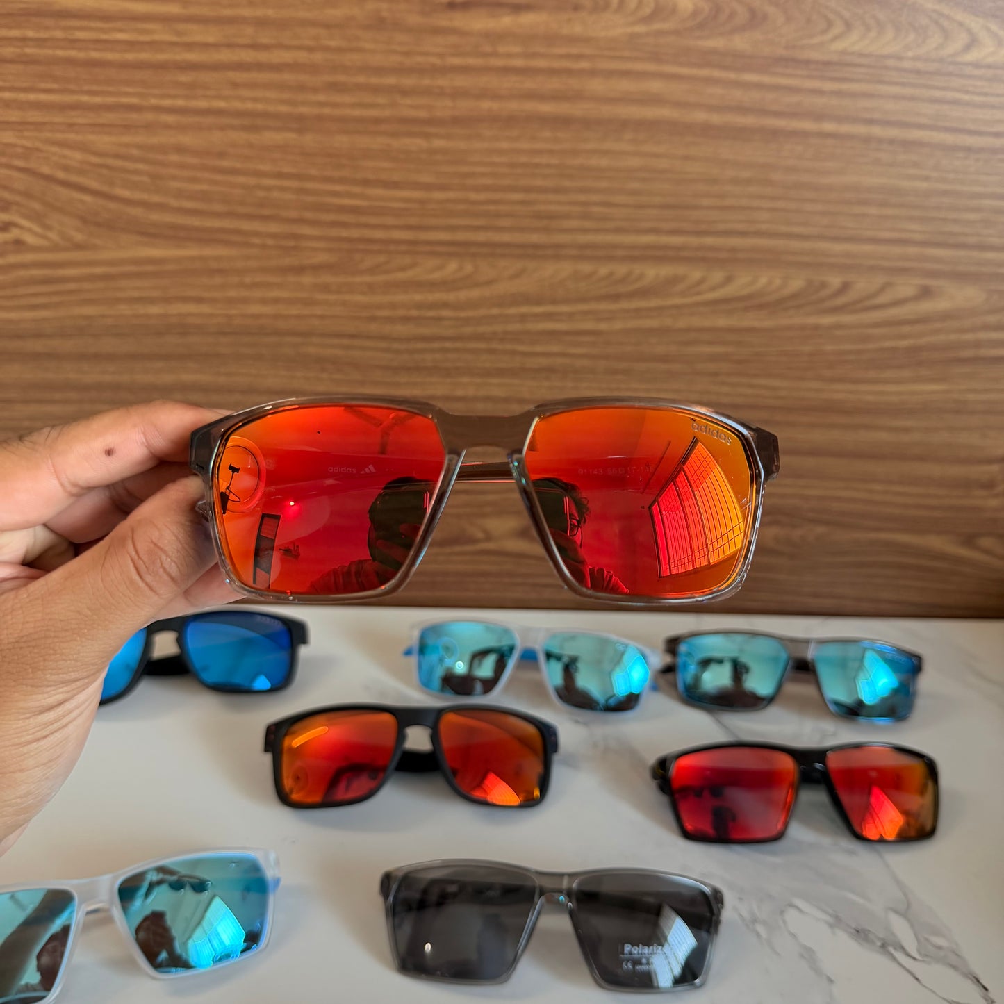 Adidas Black Mercury Polarised Premium Rectangle Frame Sports Sunglass with Free Sunglasses Cover