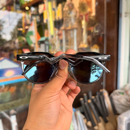 OAKLEY HSTN Glossy Black-Blue Premium Sunglasses