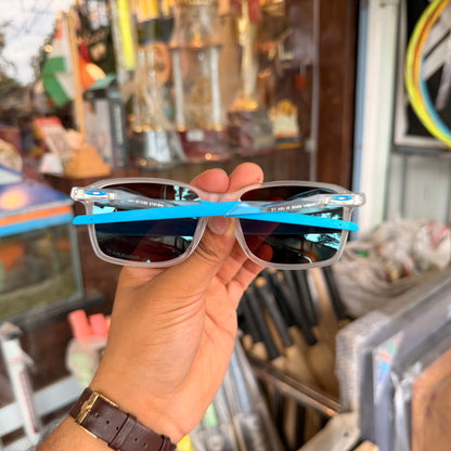 OAKLEY Trans-Aqua-Blue Rectangle Frame Light Weight Premium Sunglasses