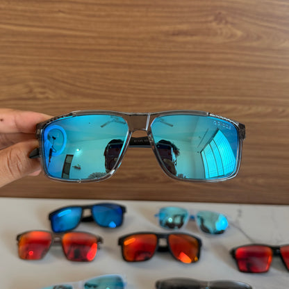 Adidas Black Blue Polarised Premium Rectangle Frame Sports Sunglass with Free Sunglasses Cover