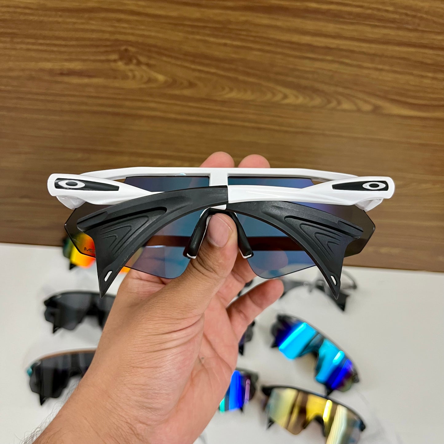 Stunt Devil White Blue Prizm Premium Sports Sunglasses  | Comes With New Hyper Grip Technology