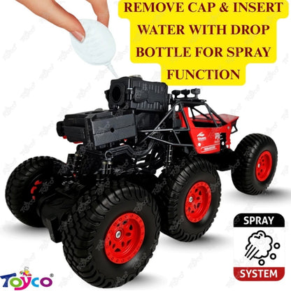 Hi-Speed Rechargeable Remote Control Rock Crawler Car Toy | 8 Tyres Monster Truck Rock Crawler | 50° Climbing RC Car 4x4 Off-Road Car Toy | Red | in-Built Battery