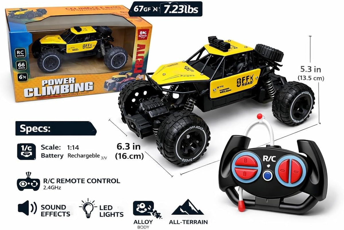 Power Climbing RC Car – High-Speed Remote Control Rock Crawler with 2WD