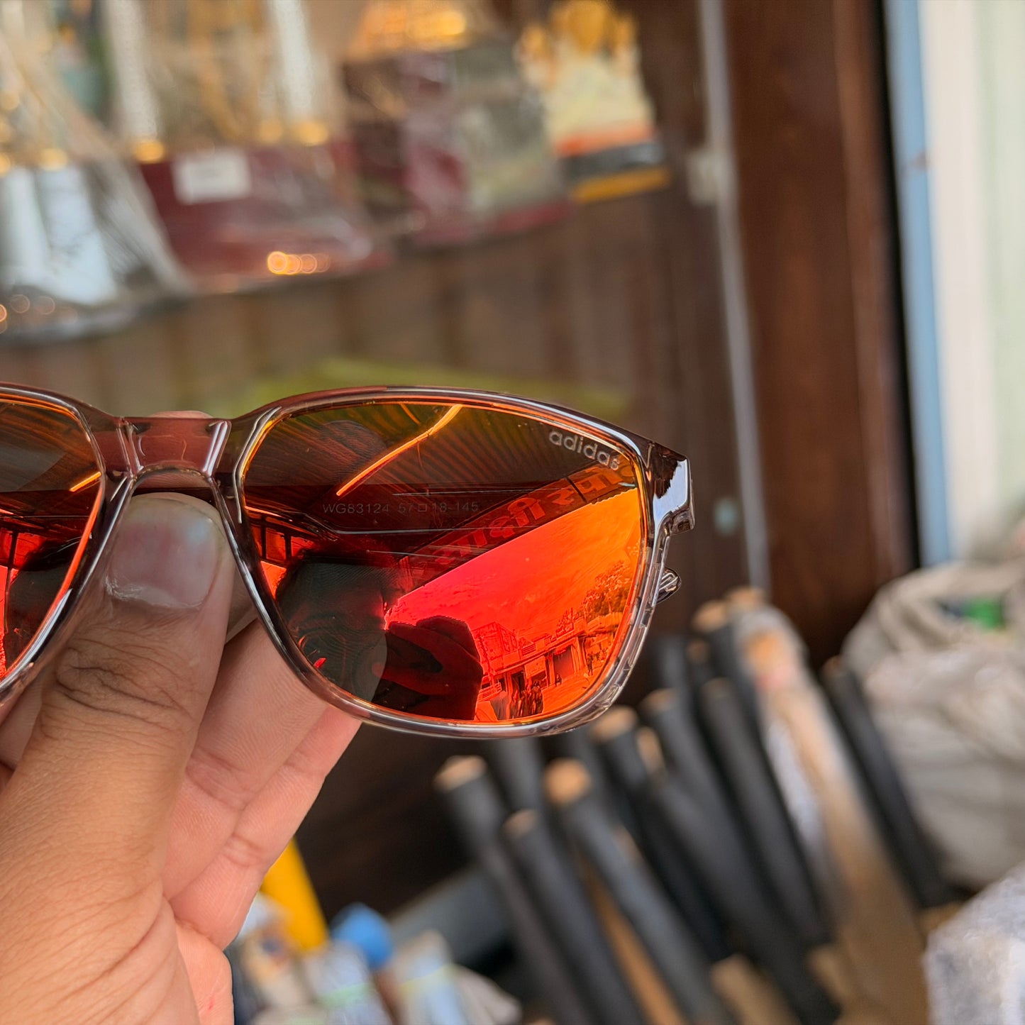 Adidas Brown Mercury Polarised Premium Rectangle Frame Sports Sunglass with Free Sunglasses Cover