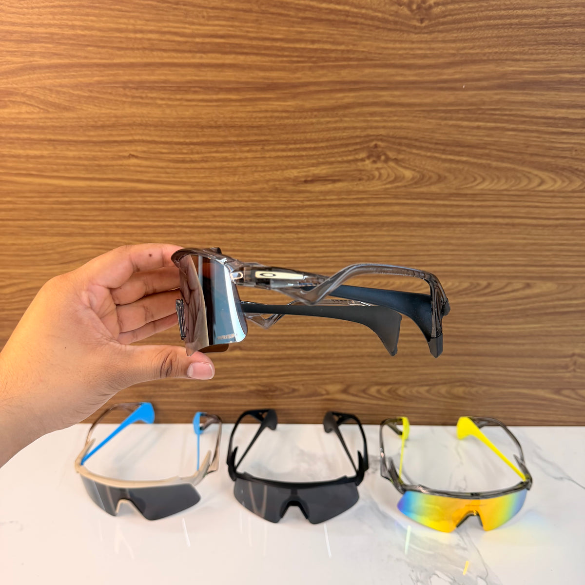 Stunt Wings Trans Gold Prizm Lens Premium Sports Sunglasses  | Comes With New Hyper Grip Technology | Non Foldable Straps | Highly Stable | Latest Collection