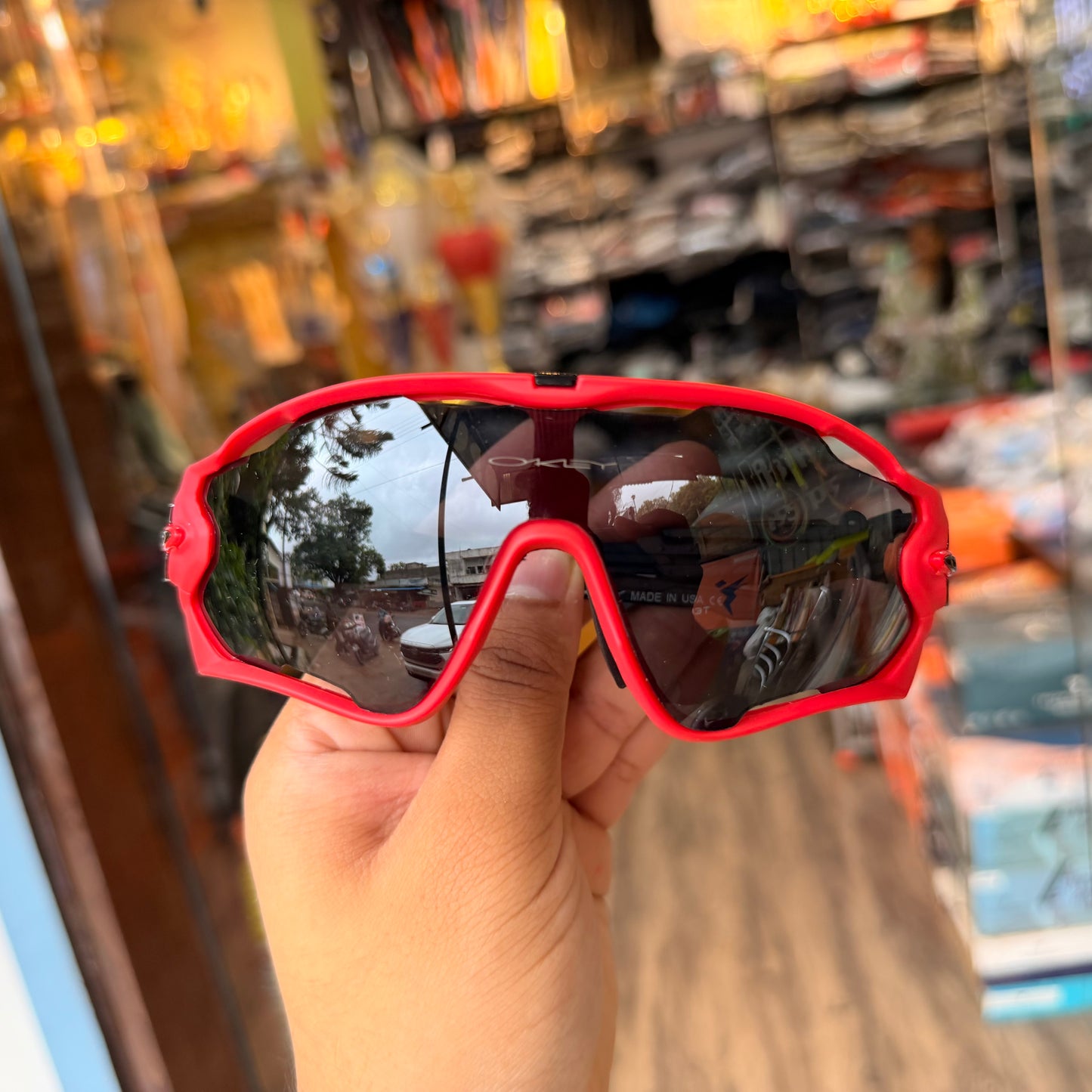 Jawbreaker Red-Black Premium Sports Sunglasses