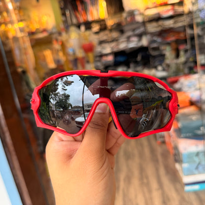 Jawbreaker Red-Black Premium Sports Sunglasses