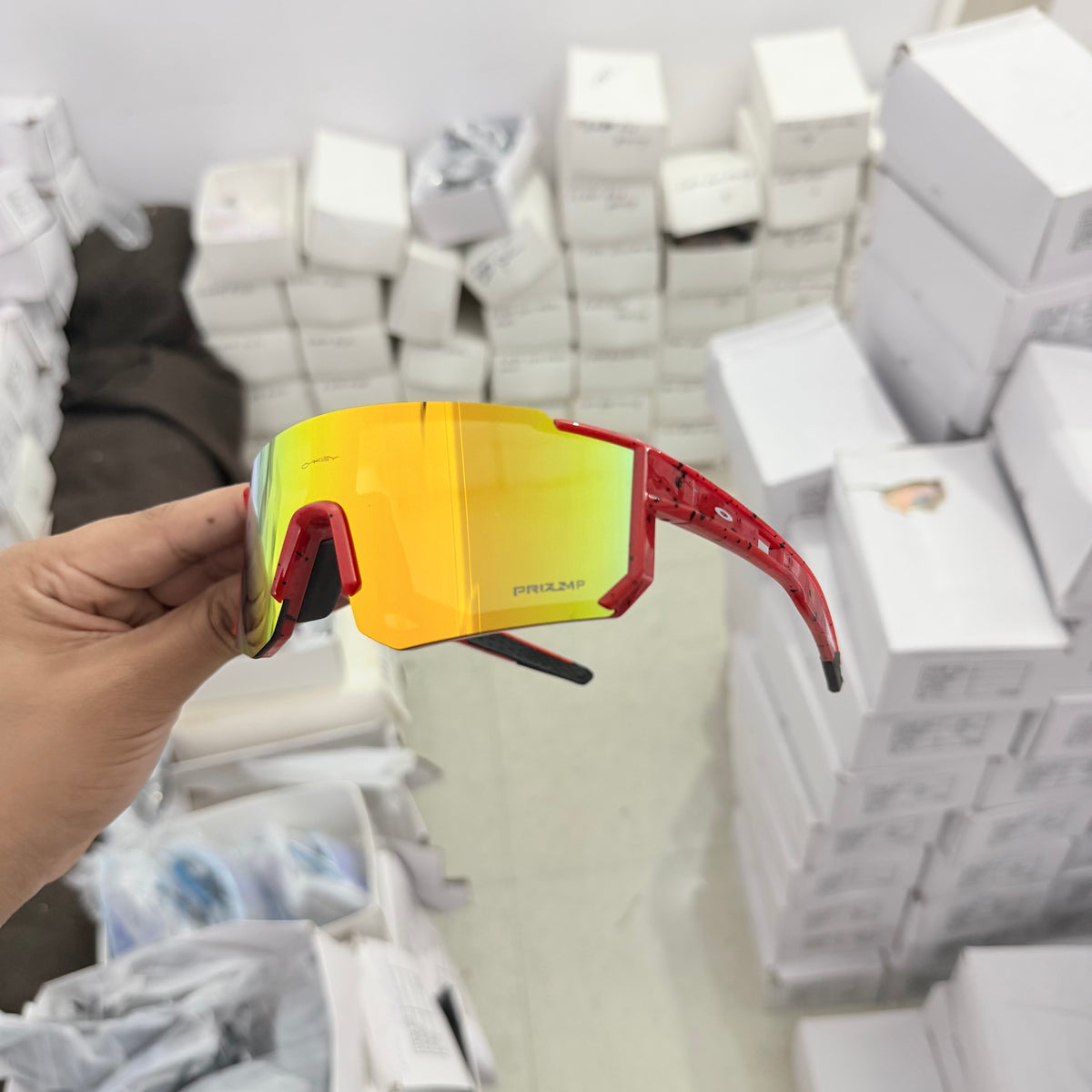 Inferno Prism X – Red Frame Orange Mirror Sports Sunglasses