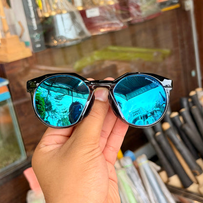 OAKLEY HSTN Glossy Black-Blue Premium Sunglasses