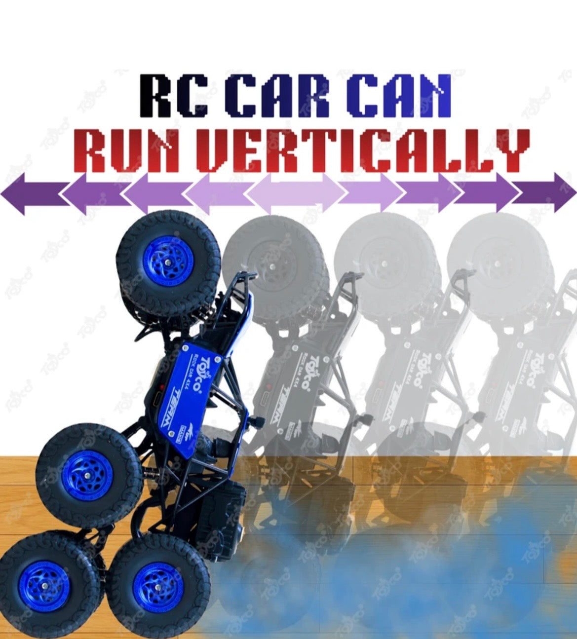 Hi-Speed Rechargeable Remote Control Rock Crawler Car Toy | 8 Tyres Monster Truck Rock Crawler | 50° Climbing RC Car 4x4 Off-Road Car Toy | Red | in-Built Battery