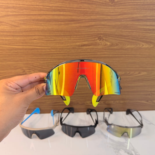 Stunt Wings Trans Merceury Yellow Rubber Grip Prizm Lens Premium Sports Sunglasses  | Comes With New Hyper Grip Technology | Non Foldable Straps | Highly Stable | Latest Collection