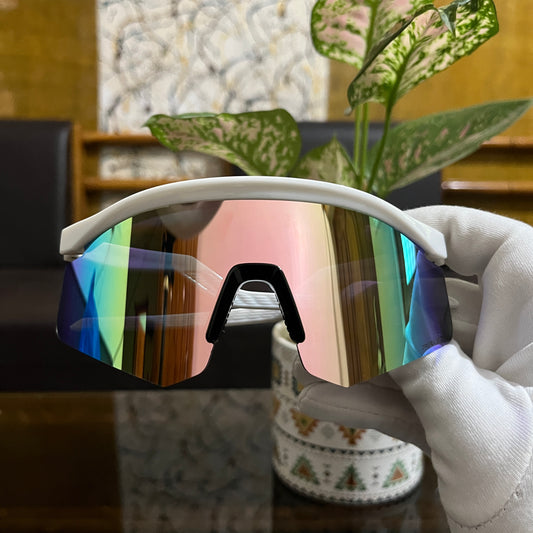 Hydra White Golden Premium Unisex Sports Sunglass