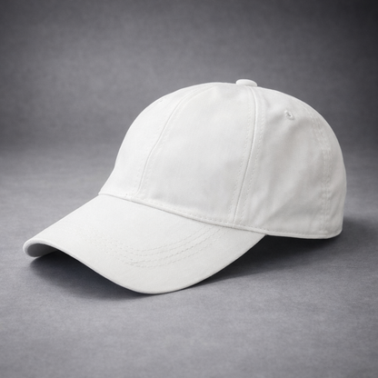 White Colour Sports Cap Cotton Fabric Best Unisex Sports Cap