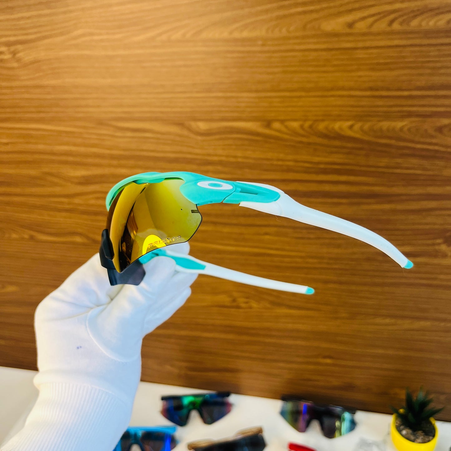 Radar Pacific Blue Golden Premium Sports Sunglasses