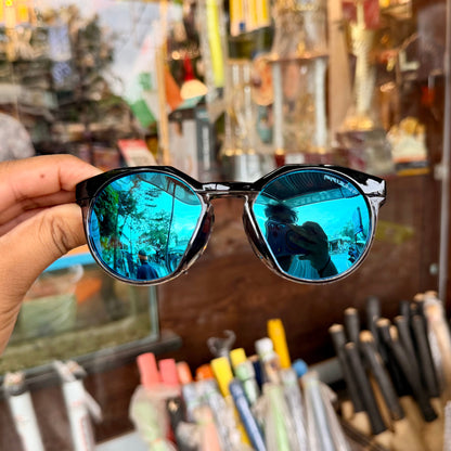 OAKLEY HSTN Glossy Black-Blue Premium Sunglasses