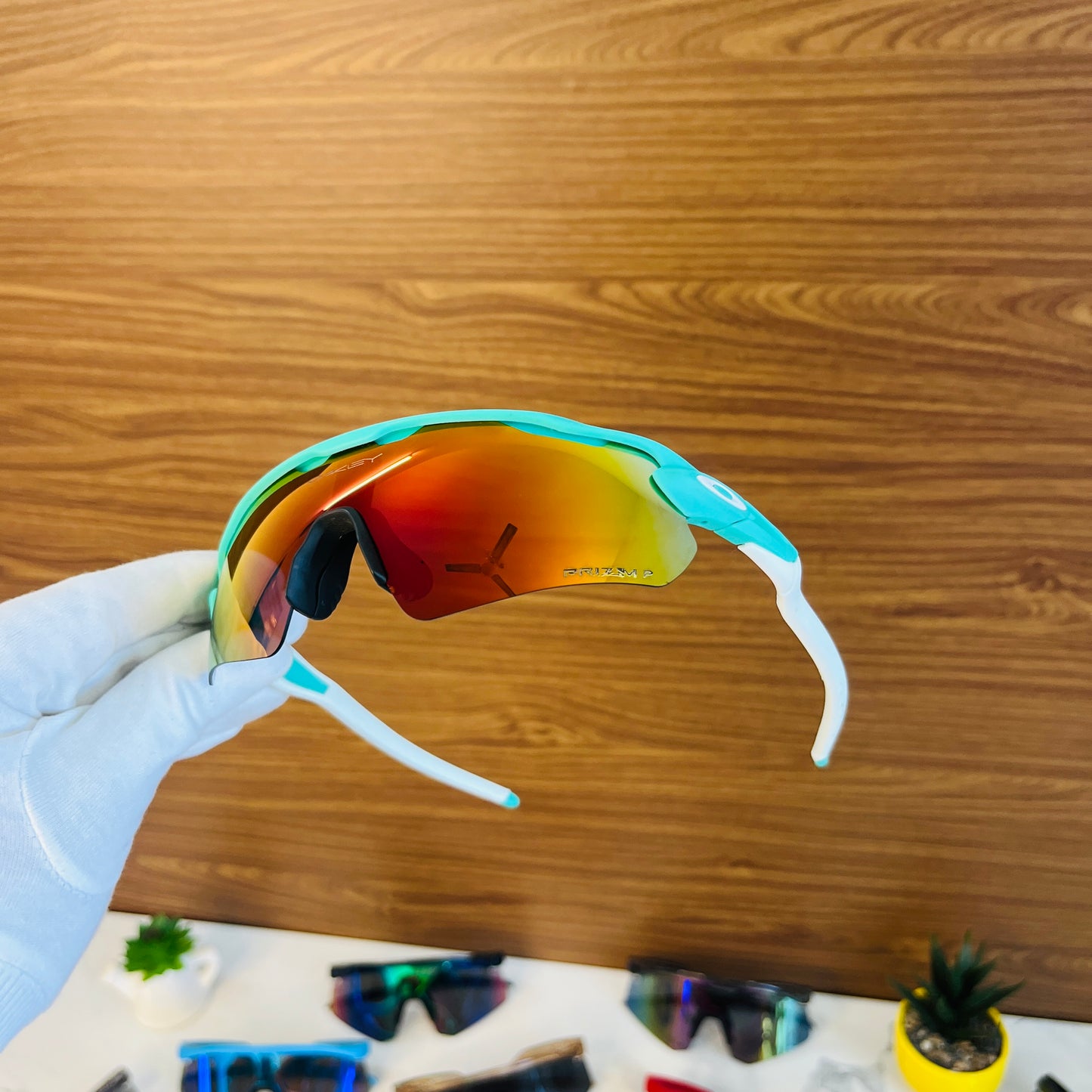 Radar Pacific Blue Golden Premium Sports Sunglasses