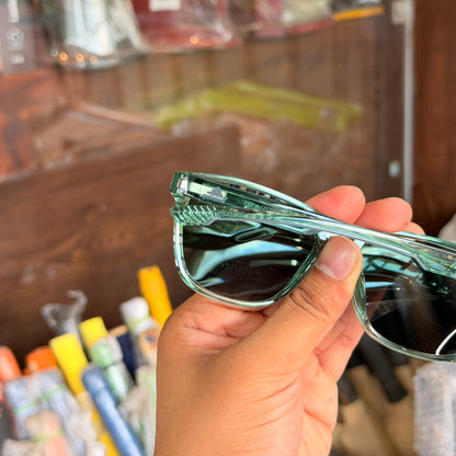 Adidas Trans Green Black Mercury Polarised Premium Rectangle Frame Sports Sunglass with Free Sunglasses Cover