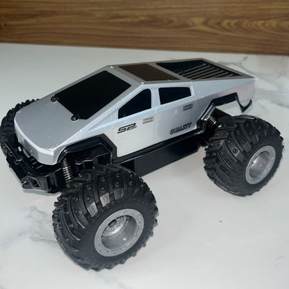 Cyber truck High Speed RC Car with Rechargeable Battery, LED Lights & Remote Controller Silver Colour