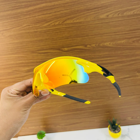 Yellow Color SS Non Polarised Sports Sunglasses For Men Women Kids, Outdoor Cricket Cycling Running Hiking Fishing Sunglasses