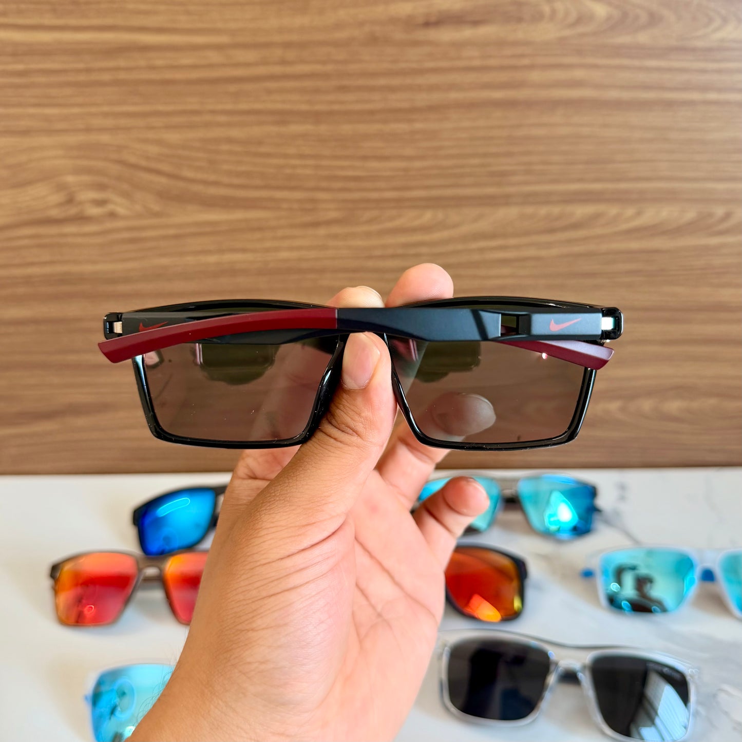 Nike Mercury Black Polarised Premium Rectangle Frame Sports Sunglass with Free Sunglasses Cover