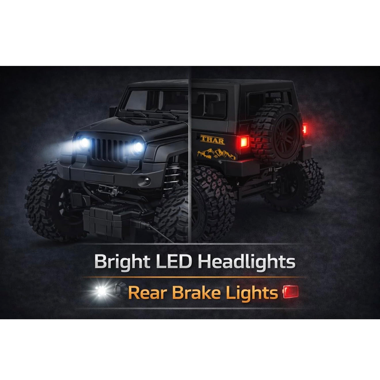 RC Thar Roxx Climber High Speed With Mist Spray Led Light, 2WD, Type-C Charing, 75ft Range