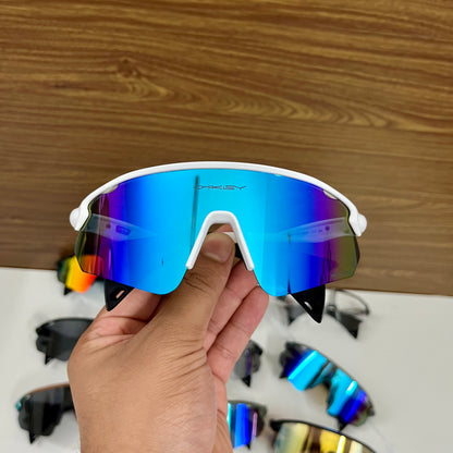 Stunt Devil White Blue Prizm Premium Sports Sunglasses  | Comes With New Hyper Grip Technology