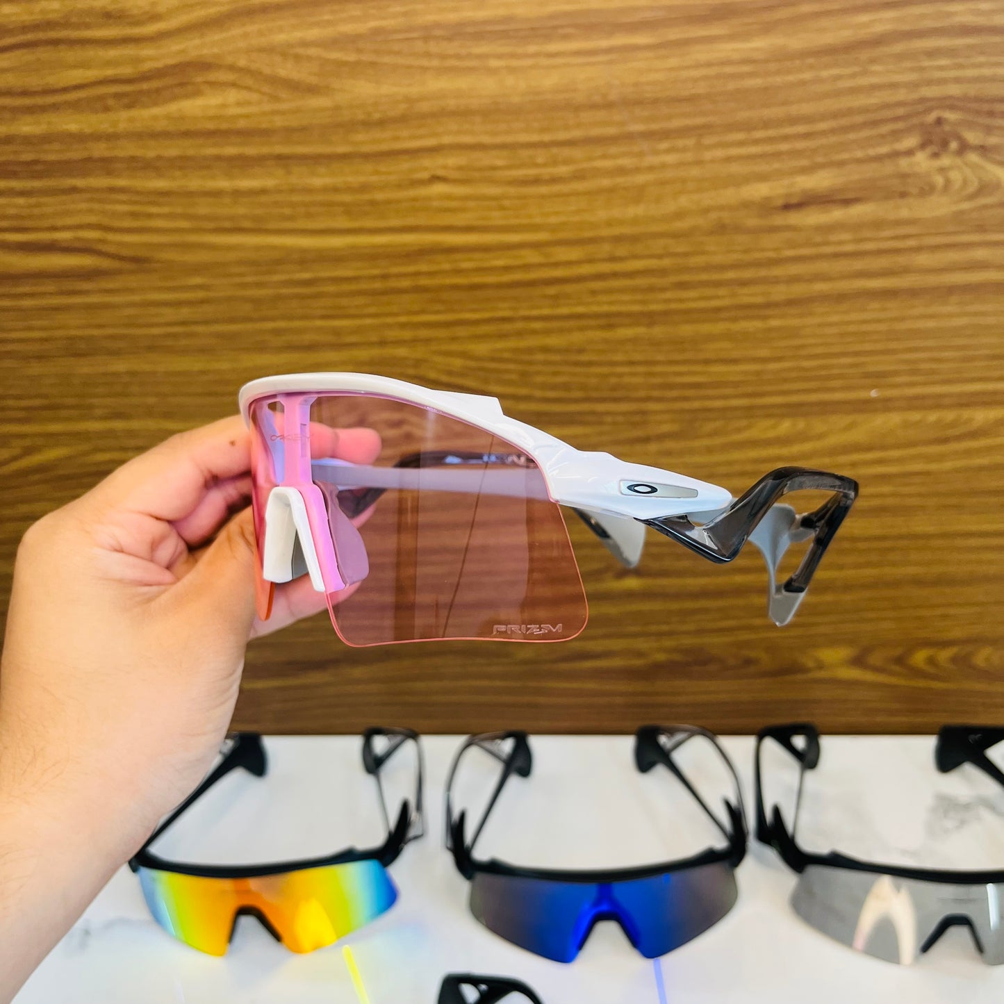 Stunt Wings White-Pink Prizm Lens Premium Sports Sunglasses  | Comes With New Hyper Grip Technology | Non Foldable Straps | Highly Stable | Latest Collection