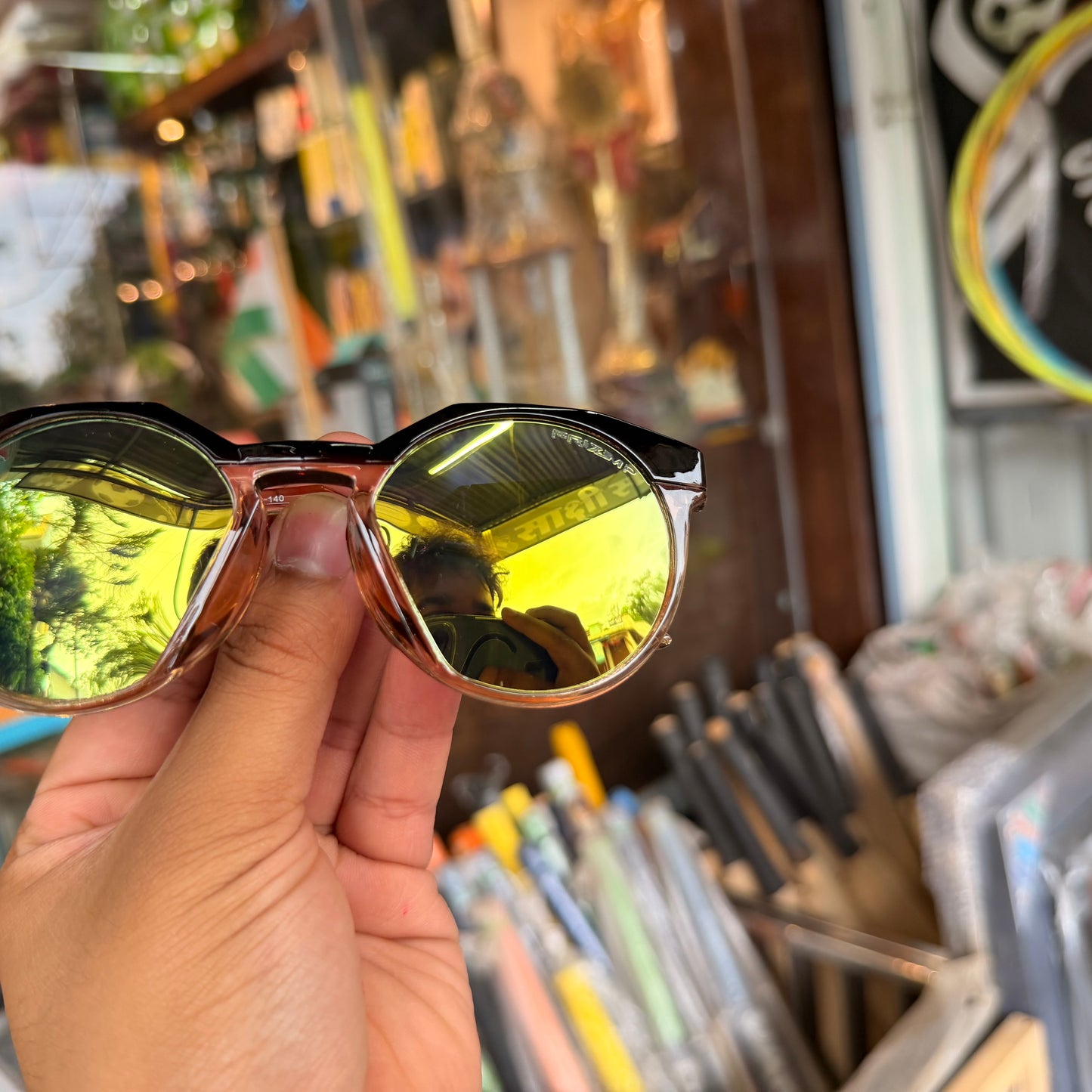 OAKLEY HSTN Glossy Black-Gold Premium Sunglasses