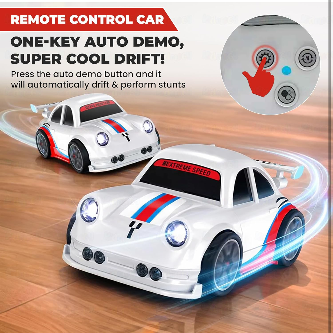 Mini RC Drift Car | 2.4G Remote Control Racing | 360° Drift & Stunt, LED Lights, Sound Effects, Follow Me Mode, Escape Mode, Sensor Control, Auto Demo | Gift for Boys & Girls