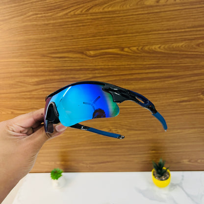 Black-Blue Color SS Non Polarised Sports Sunglasses For Men Women Kids, Outdoor Cricket Cycling Running Hiking Fishing Sunglasses