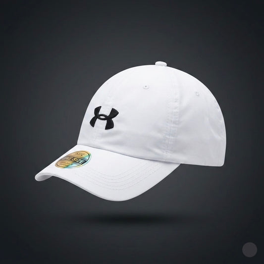 White Colour UA Sports Cap Parachute Fabric Best Unisex Sports Cap