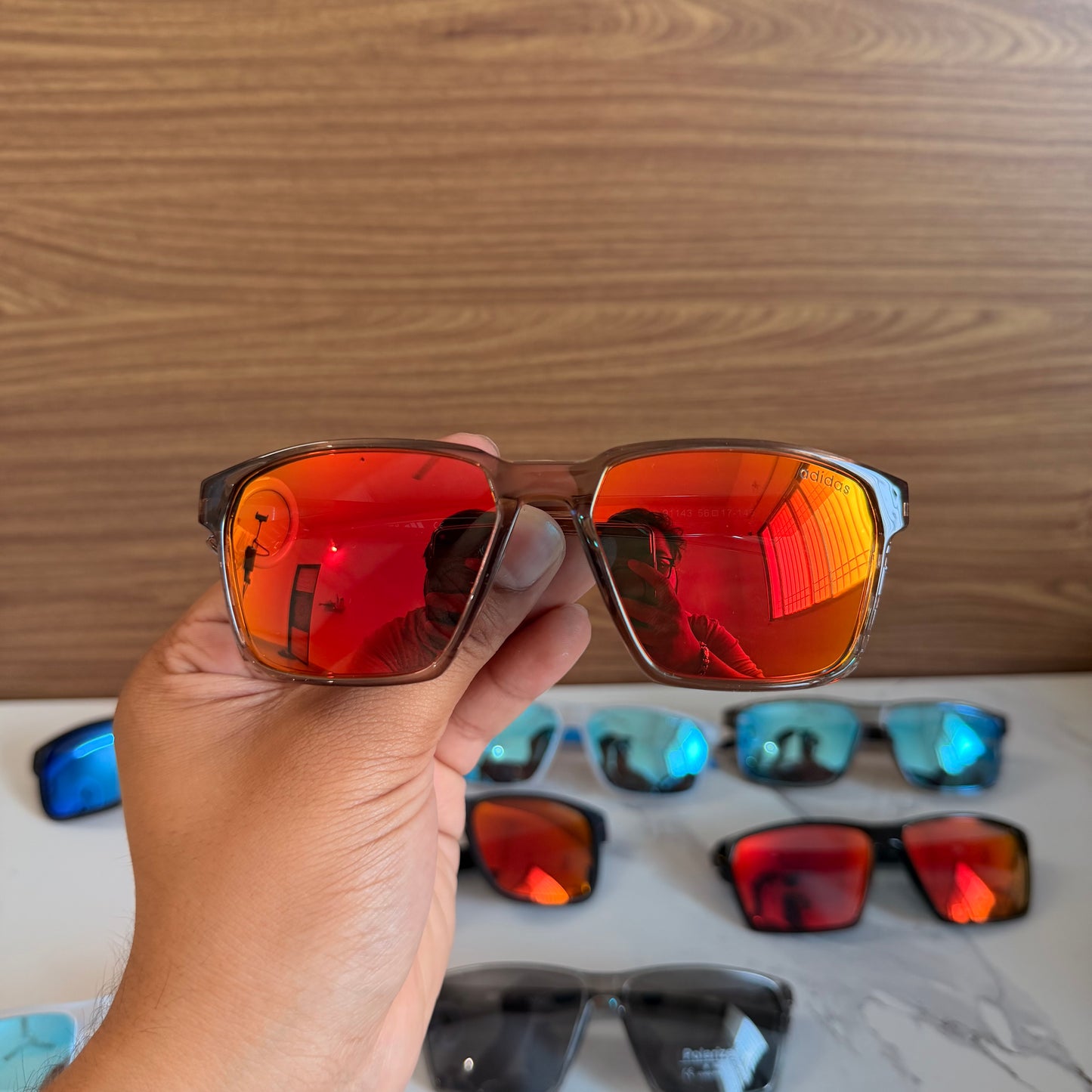 Adidas Black Mercury Polarised Premium Rectangle Frame Sports Sunglass with Free Sunglasses Cover