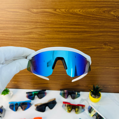 Hydra White Blue Premium Unisex Sports Sunglass