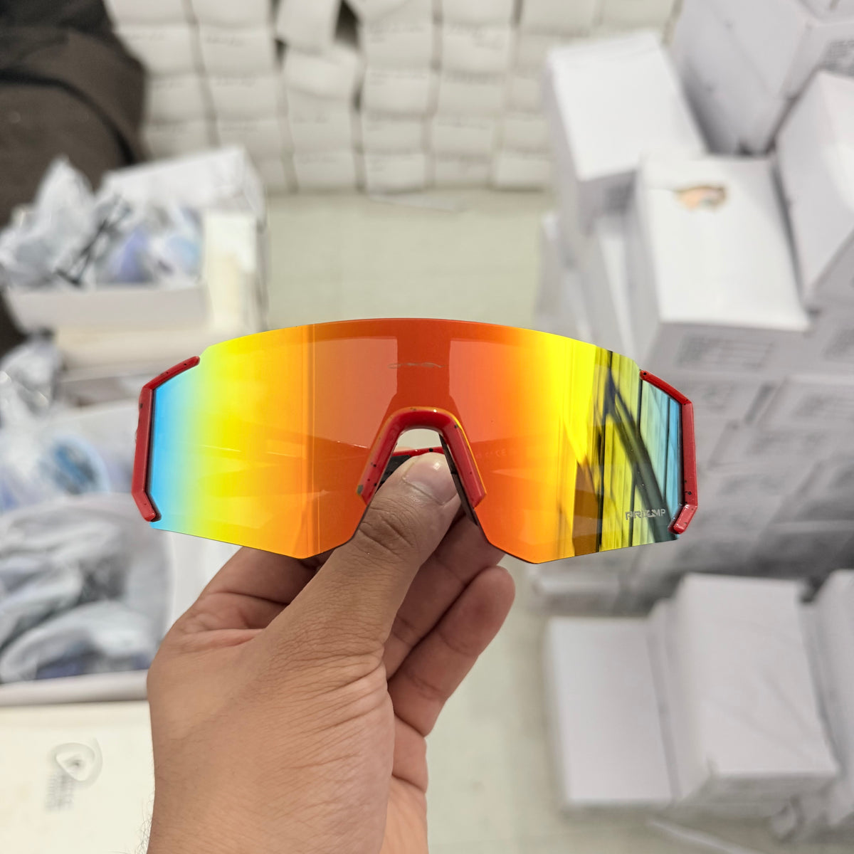 Inferno Prism X – Red Frame Orange Mirror Sports Sunglasses