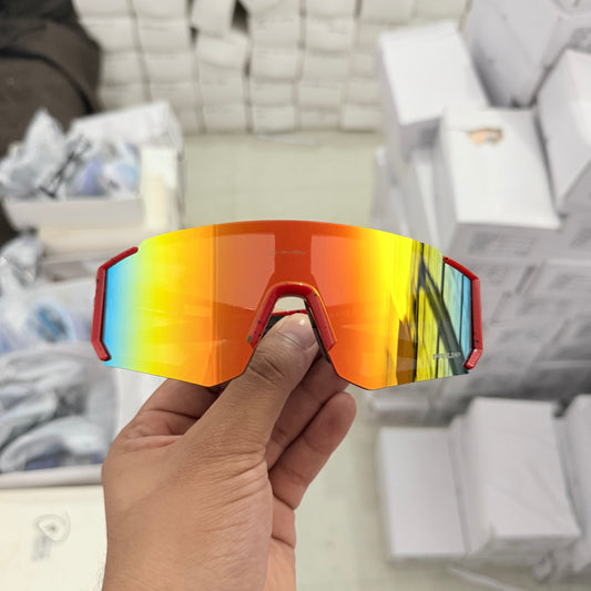Inferno Prism X – Red Frame Orange Mirror Sports Sunglasses