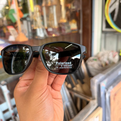 Adidas All Black Mercury Polarised Premium Rectangle Frame Sports Sunglass with Free Sunglasses Cover