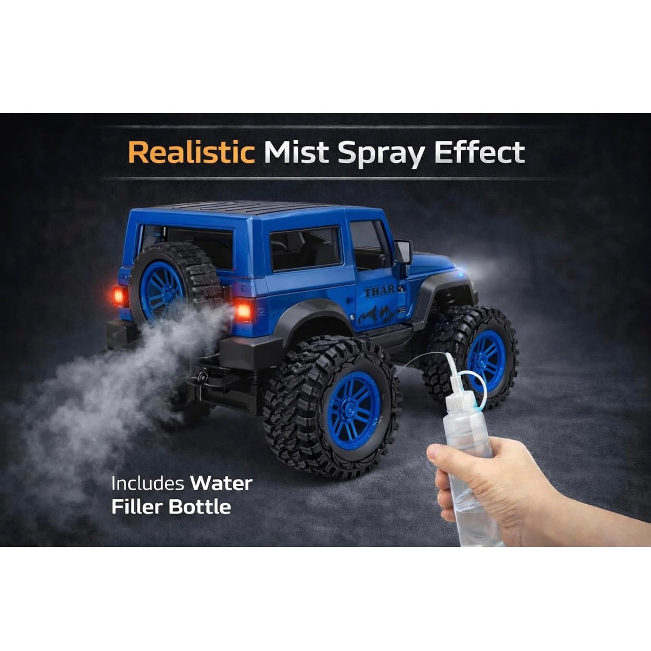 RC Thar Roxx Climber High Speed With Mist Spray Led Light, 2WD, Type-C Charing, 75ft Range