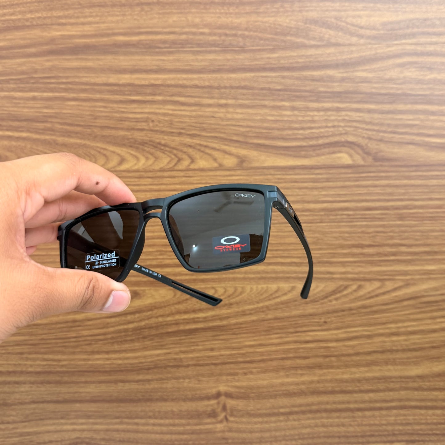 Oakley light weight Super Comfortable Rectangular Frame Sunglasses With Free cover - Black Colour