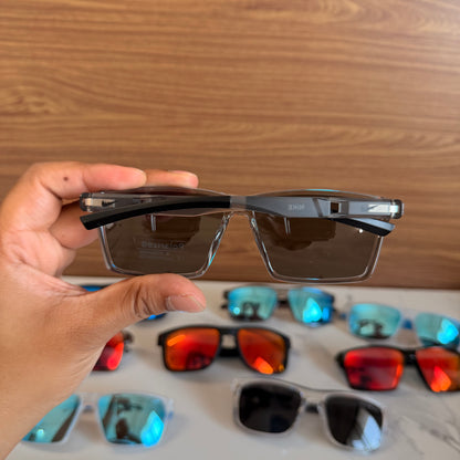 Nike Trans Black Polarised Premium Rectangle Frame Sports Sunglass with Free Sunglasses Cover