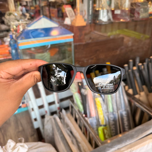 Adidas All Black Mercury Polarised Premium Rectangle Frame Sports Sunglass with Free Sunglasses Cover